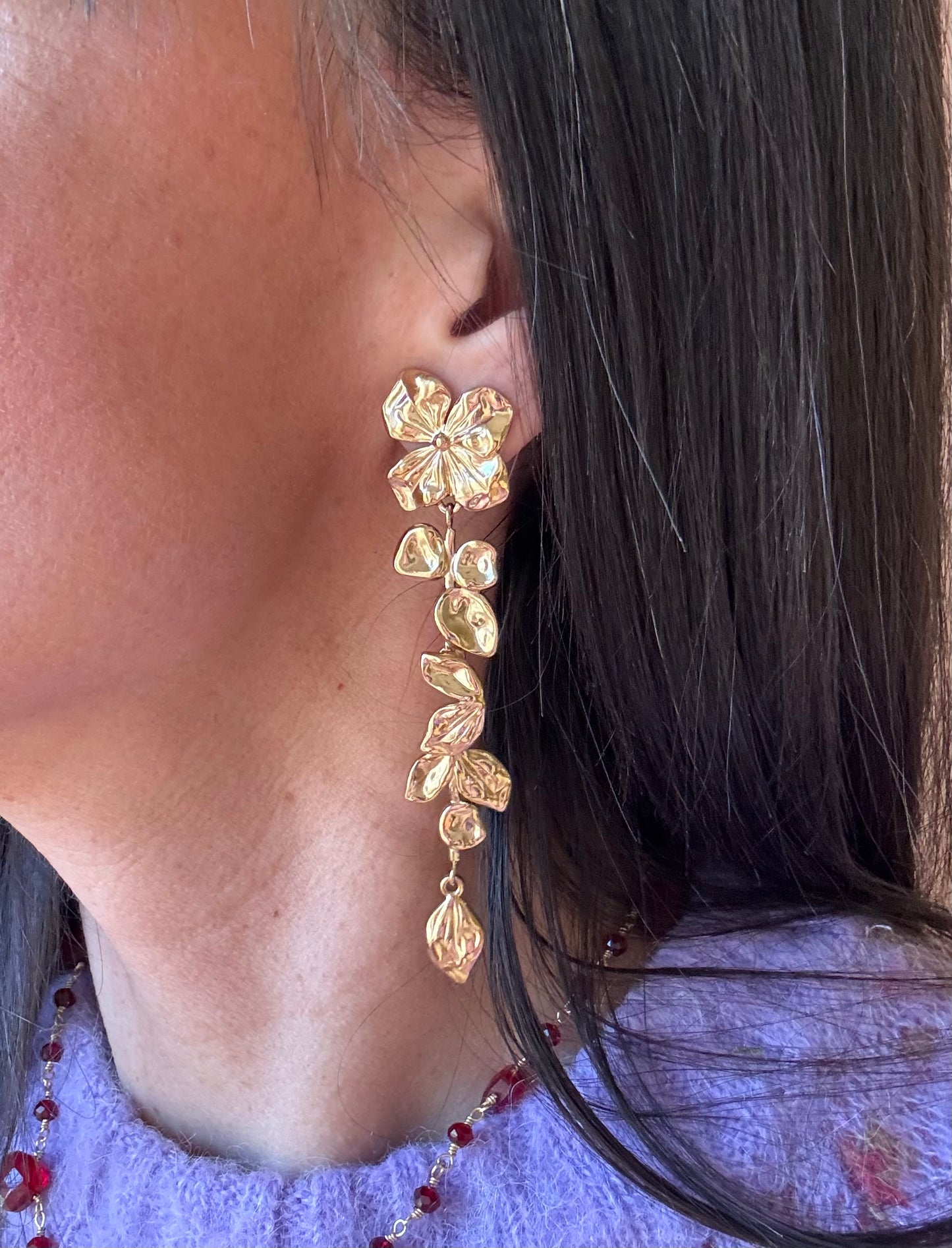 Orecchini fiori e foglie