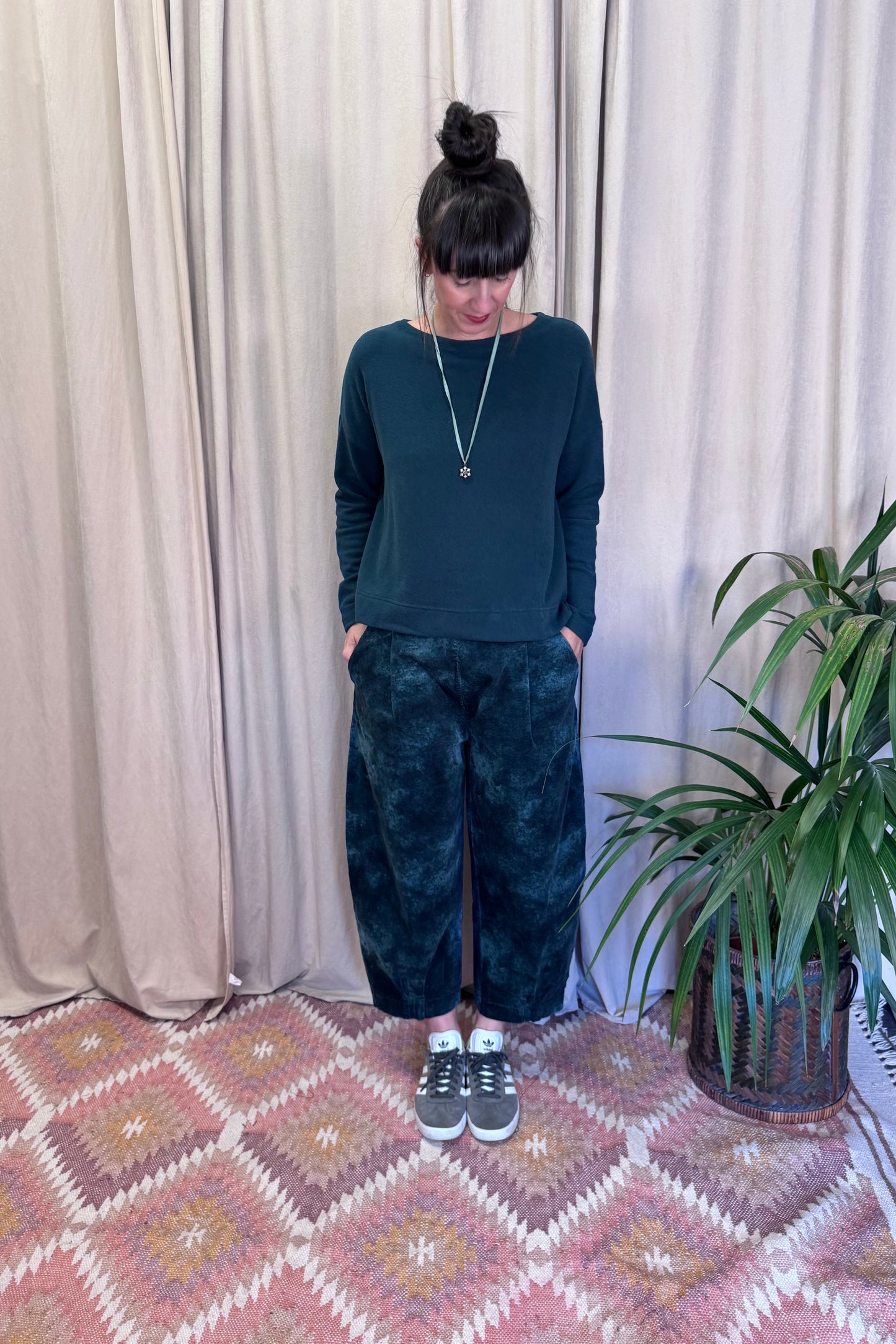 Pantaloni Bianco petrolio Mama B