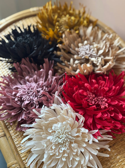 Spilla Crisantemo tessuto grande