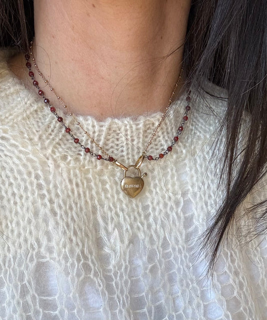 Collana Rosario e Catenina con lucchetto AMOUR L|UNA