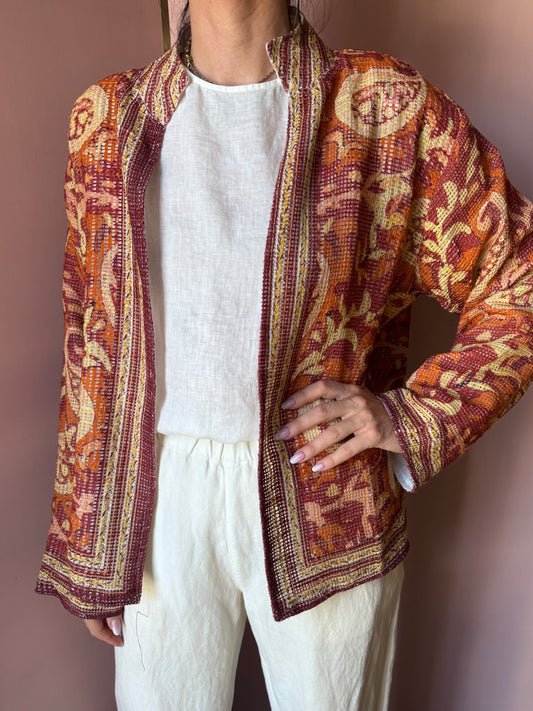 Giacca/Kimono bordeaux/arancio taglia unica
