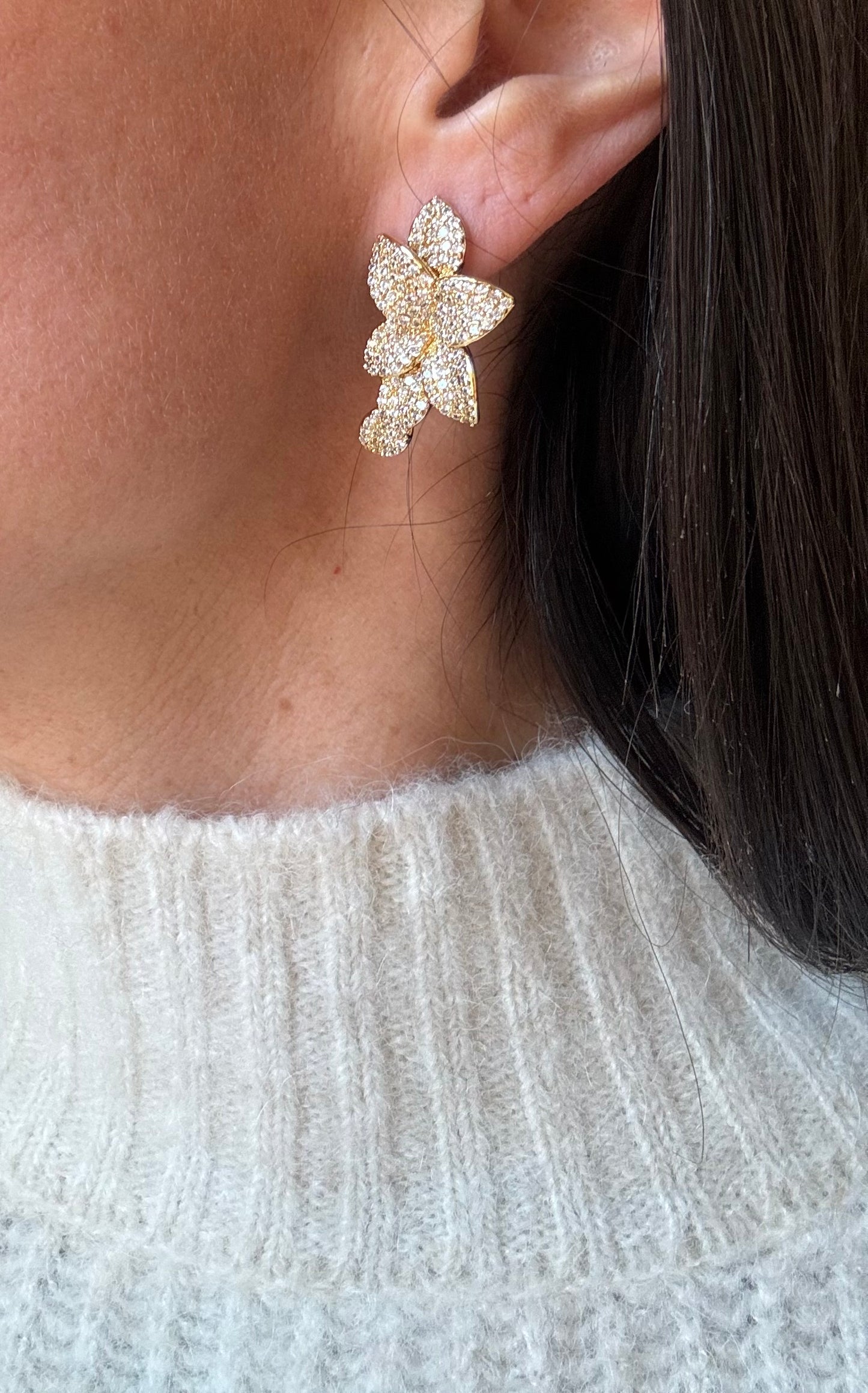 Orecchini foglie brillanti