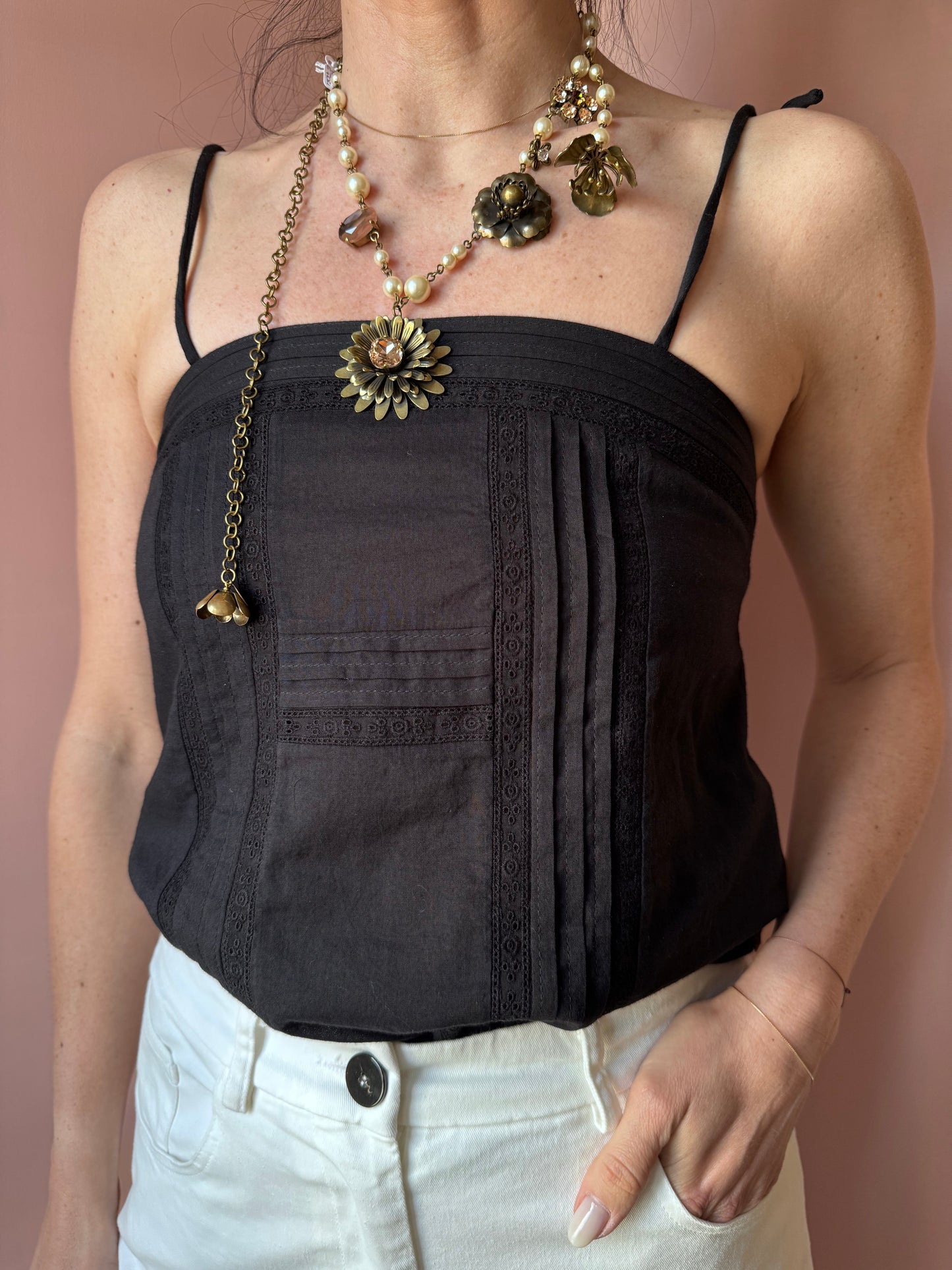 Top Tesme nero Des Petits Hauts