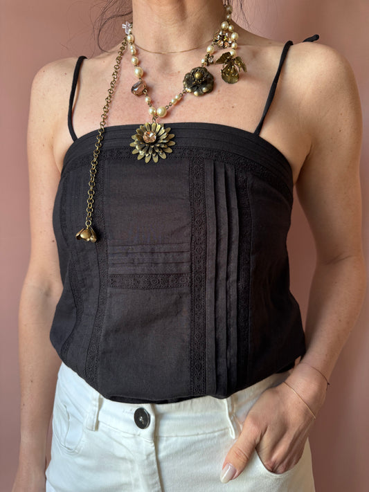 Top Tesme nero Des Petits Hauts