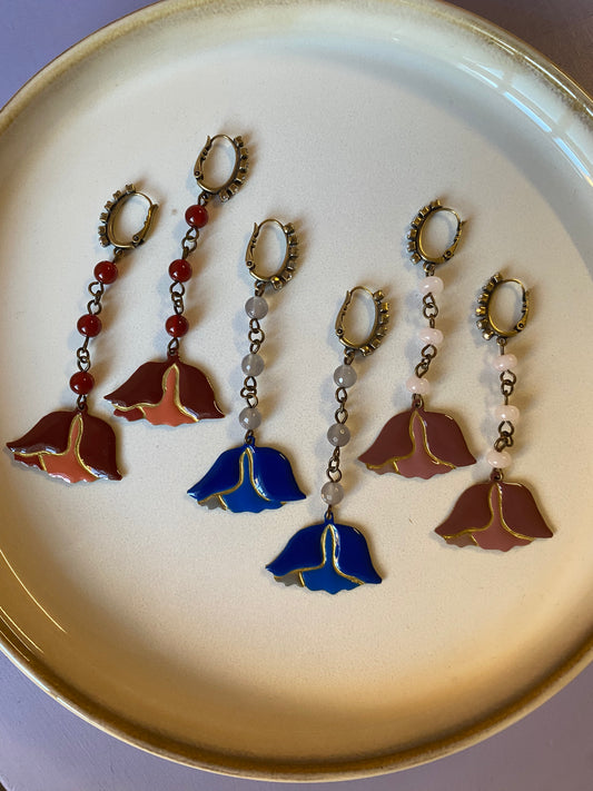 Orecchini fiore smaltato Unique