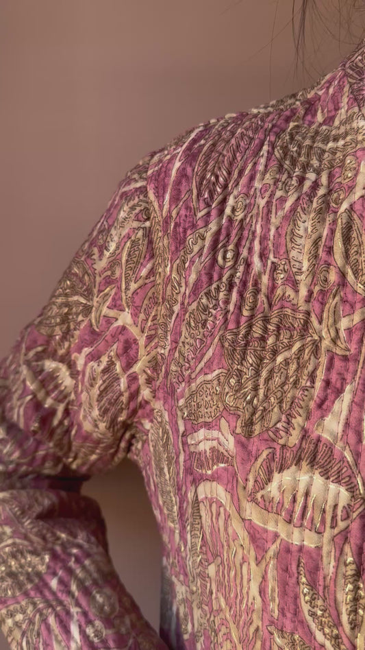 Giacca rosa e oro Reversibile corta