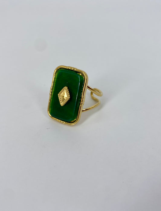 Anello Agata verde