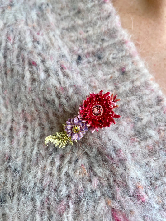 Spilla LesNereides fiore di loto e crisantemo