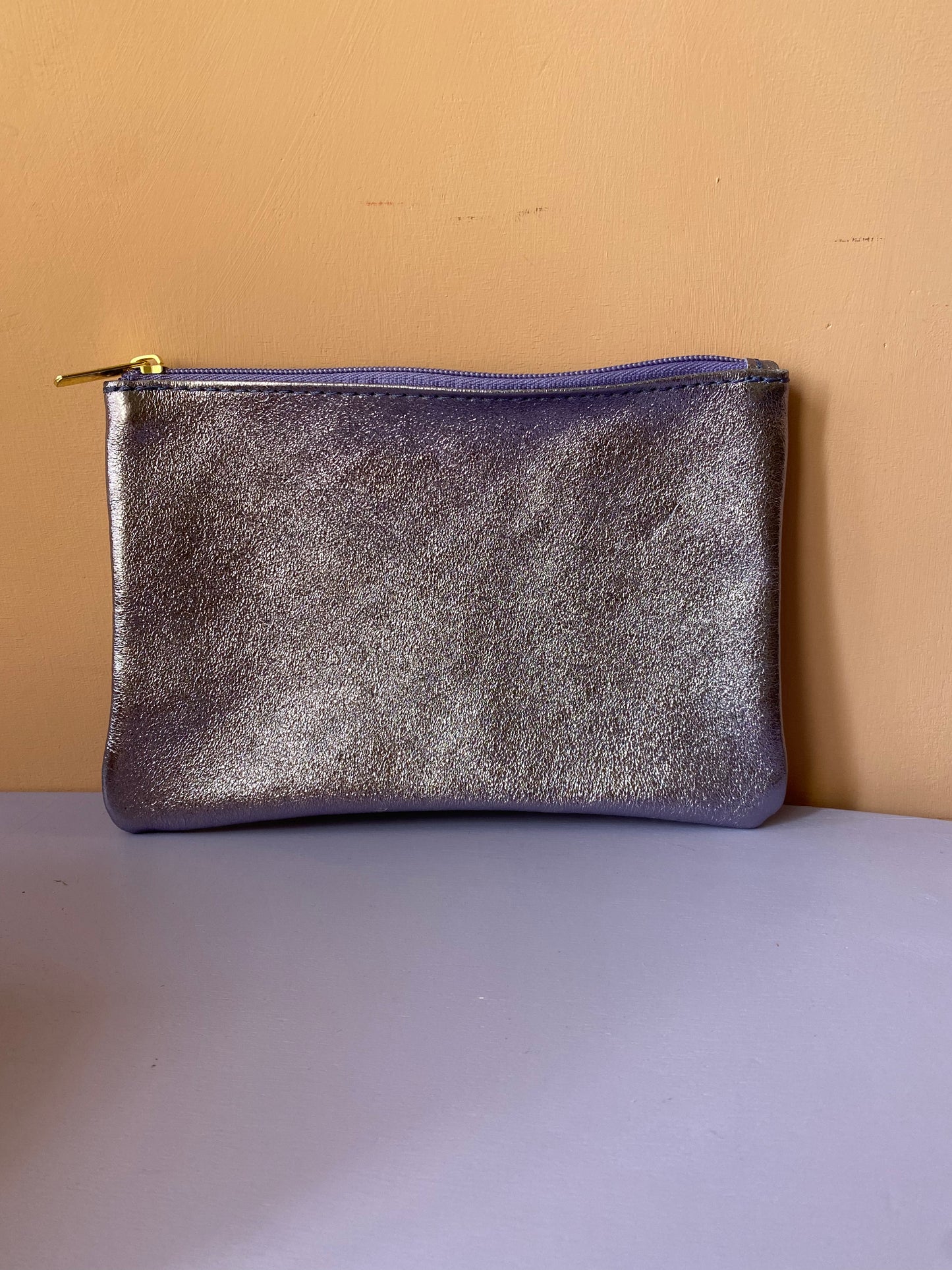 Pochette in pelle metallizzata Tg.L