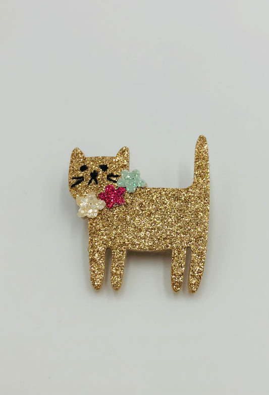 Spilla gatto glitter