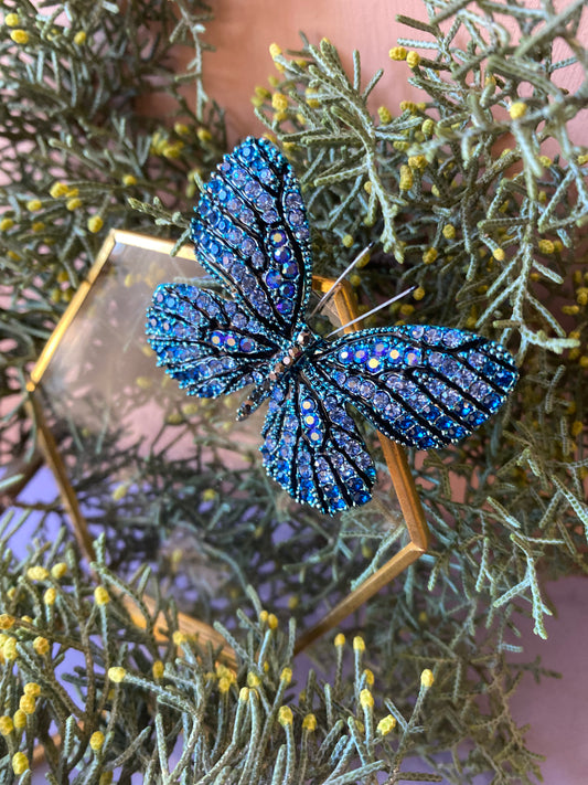Spilla farfalla azzurra