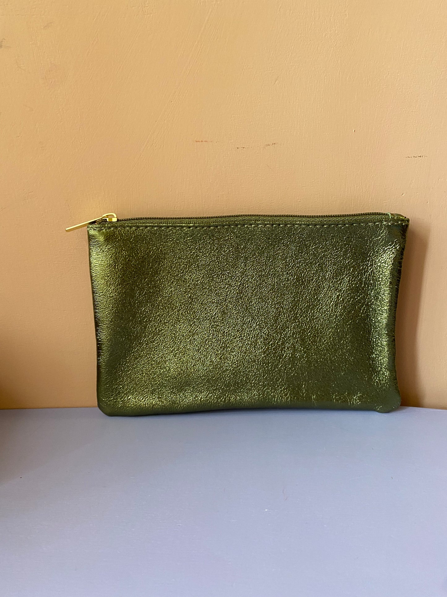 Pochette in pelle metallizzata Tg.L