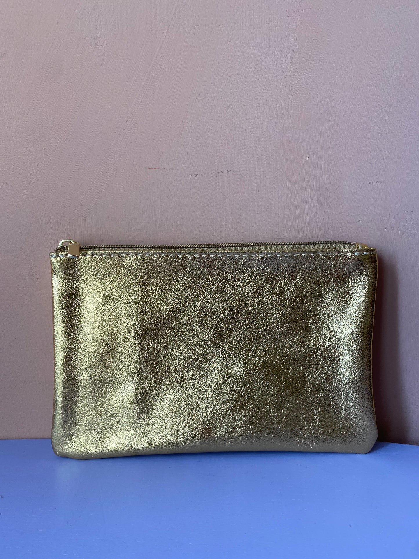 Pochette in pelle metallizzata Tg.L