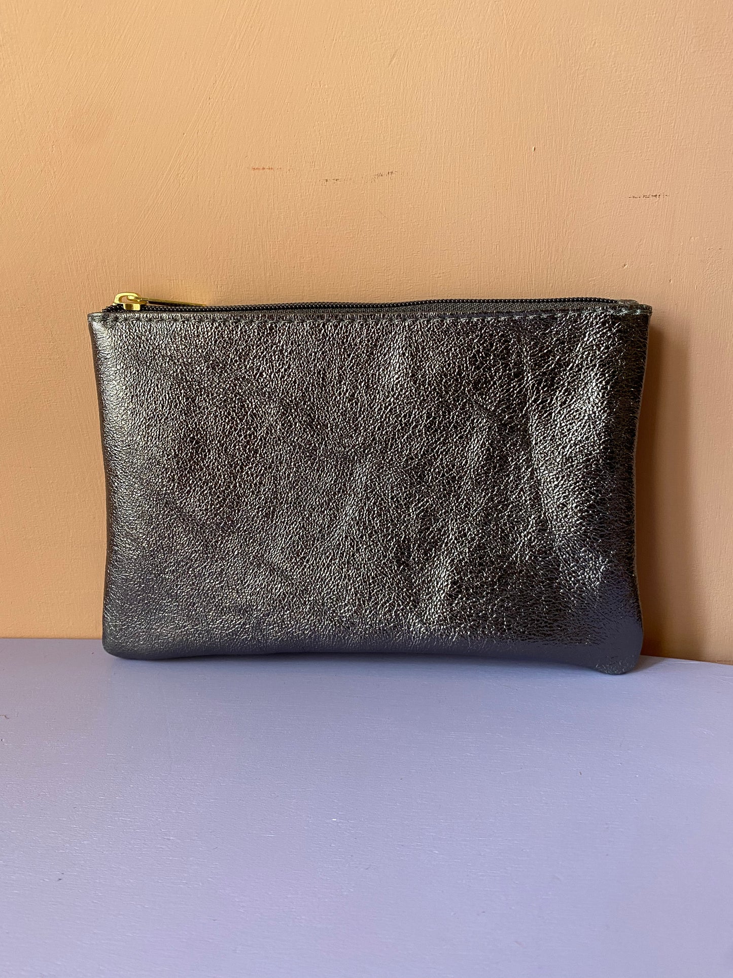 Pochette in pelle metallizzata Tg.L